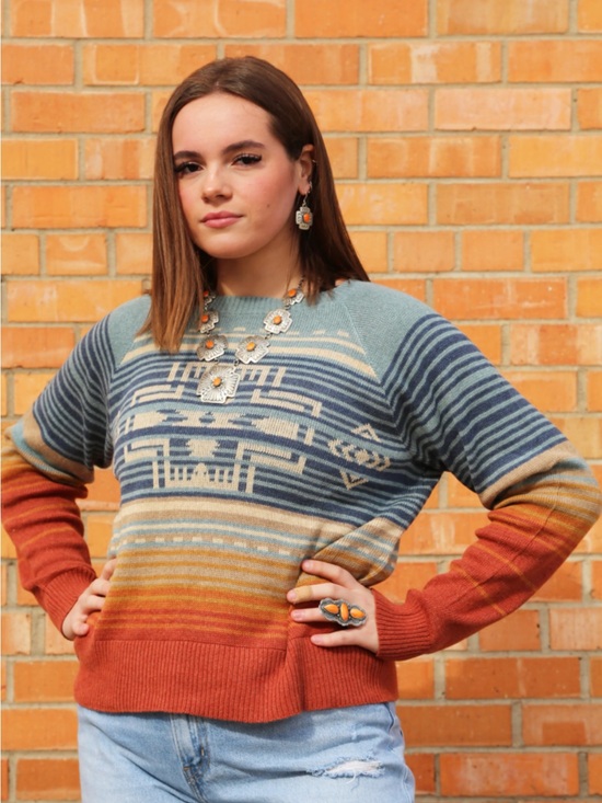 Pendleton Sweaters - Pendleton Women's Sunset Raglan Cotton Sweater size medium